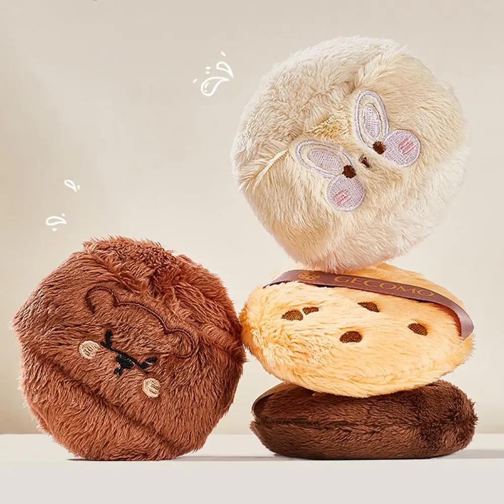 Soplo de maquillaje bonito Kawaii, forma redonda, sin apelmazamiento, lavable, reutilizable, esponjoso largo, ajuste de maquillaje seco