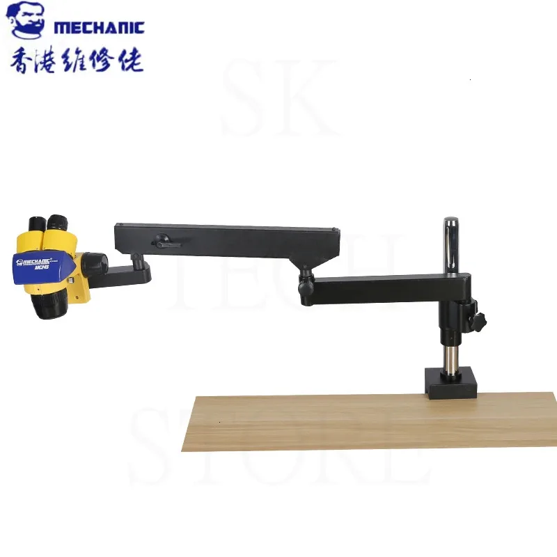 MECHANIC Universal Use Base Strong Flexible Trinocular Double Arm Base For Stereo Zoom Microscope Stage Microscopio Accessories