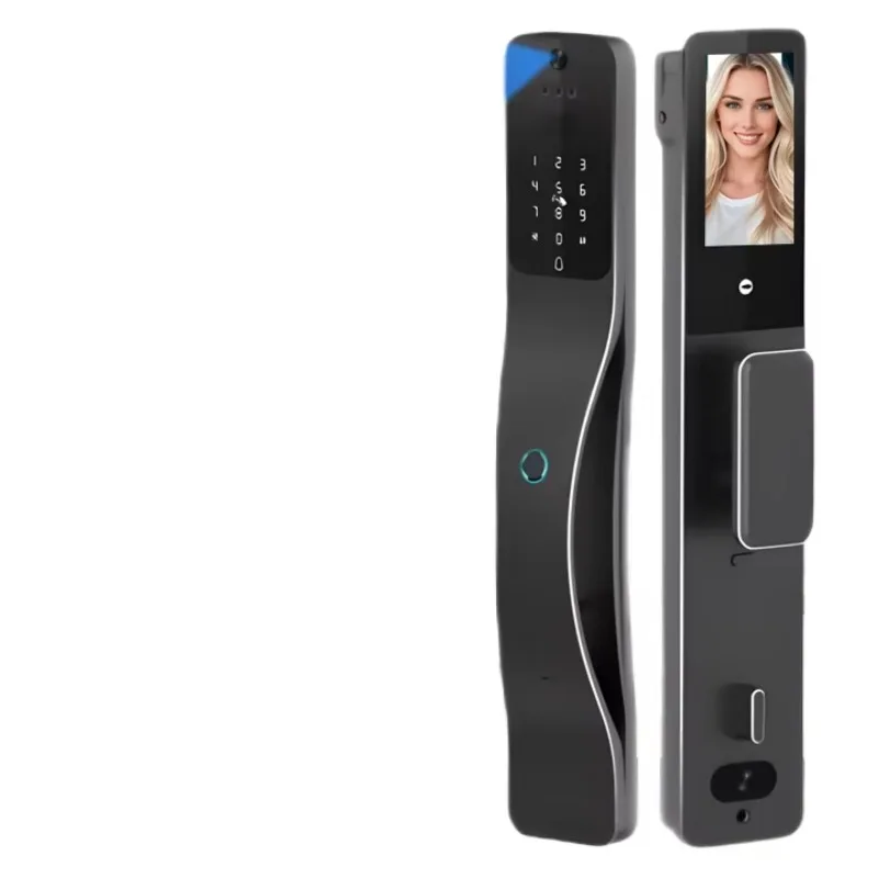 Smart Door Lock with 3D Face Recognition Fingerprint Unlock Aluminum Biometric Security Video Intercom Digital Locks