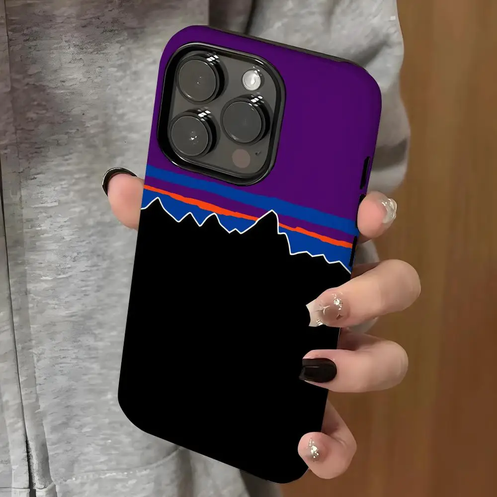 Patagonias تصميم جراب هاتف جراب هاتف مغناطيسي آيفون 16 15 14 13 12 11 برو ماكس X XR XSMax 7 8 Plus لامع فيلم الصلب PC C