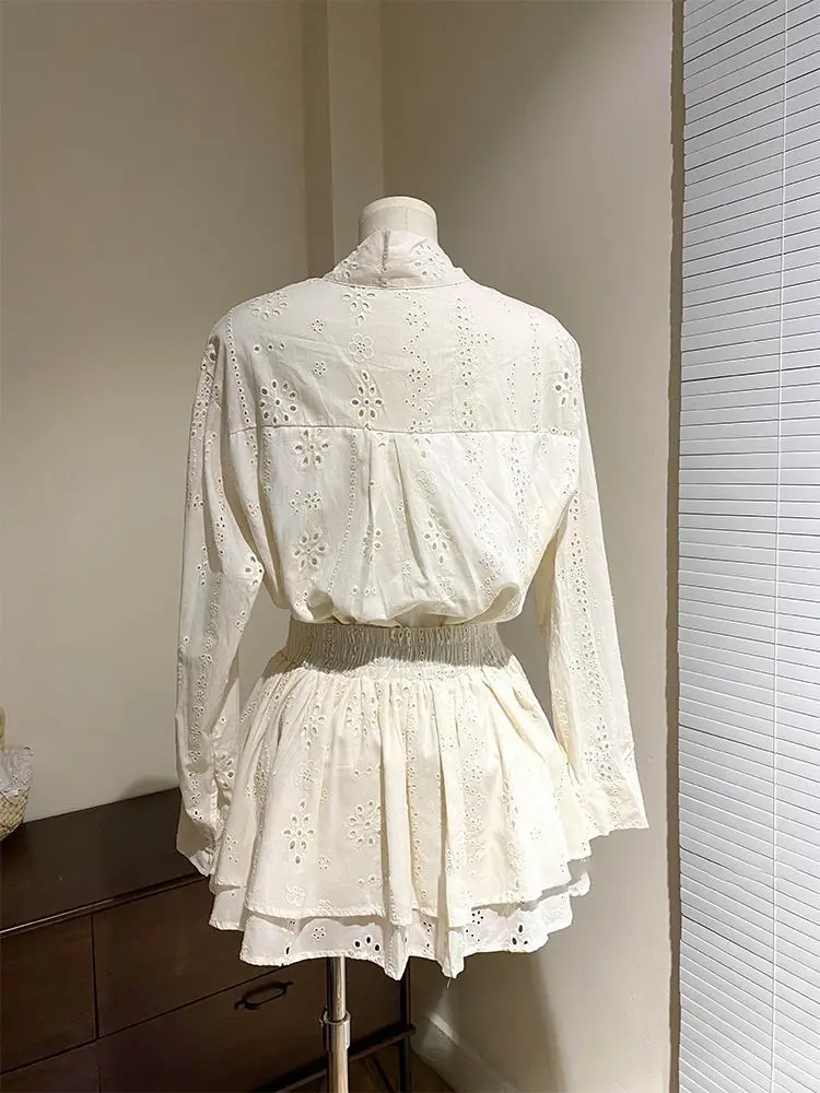 الخريف الفرنسية أنيقة 2 قطعة مجموعة المرأة الشريط الجوف خارج تصميم الرجعية القمم + Harajuku شيك تنورة صغيرة الإناث الكورية نمط الملابس