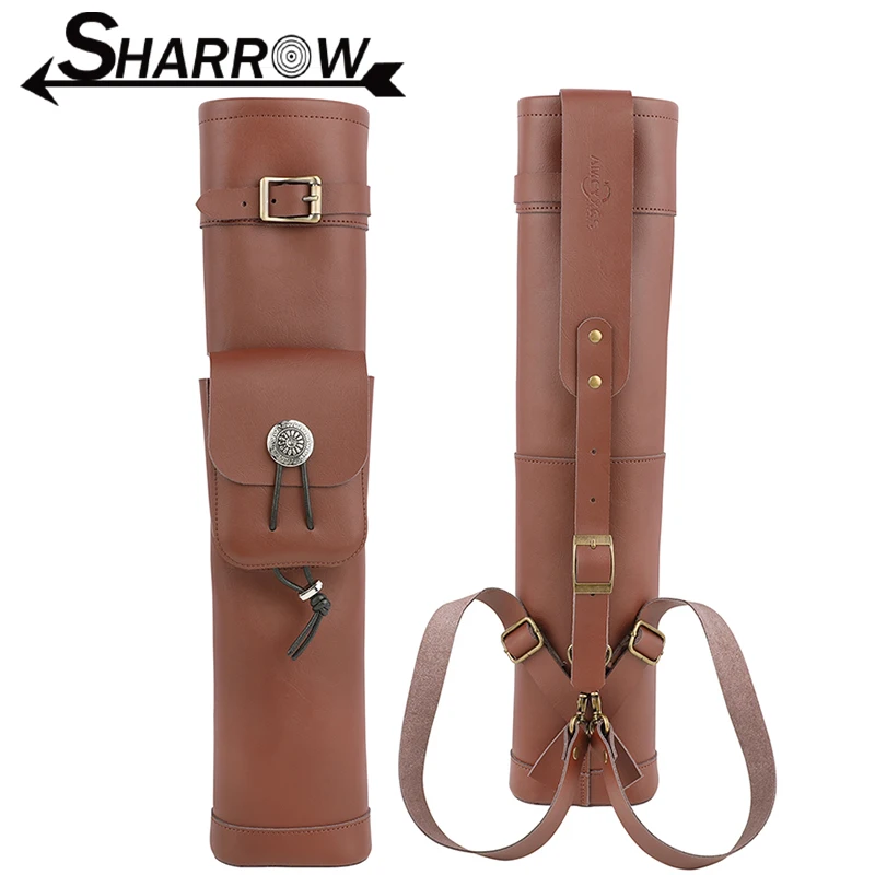 carquois-de-fleche-marron-sac-de-fleche-en-cuir-de-vache-de-grand-volume-de-haute-qualite-support-arriere-d'epaule-pour-accessoire-de-tir-de-chasse-en-plein-air