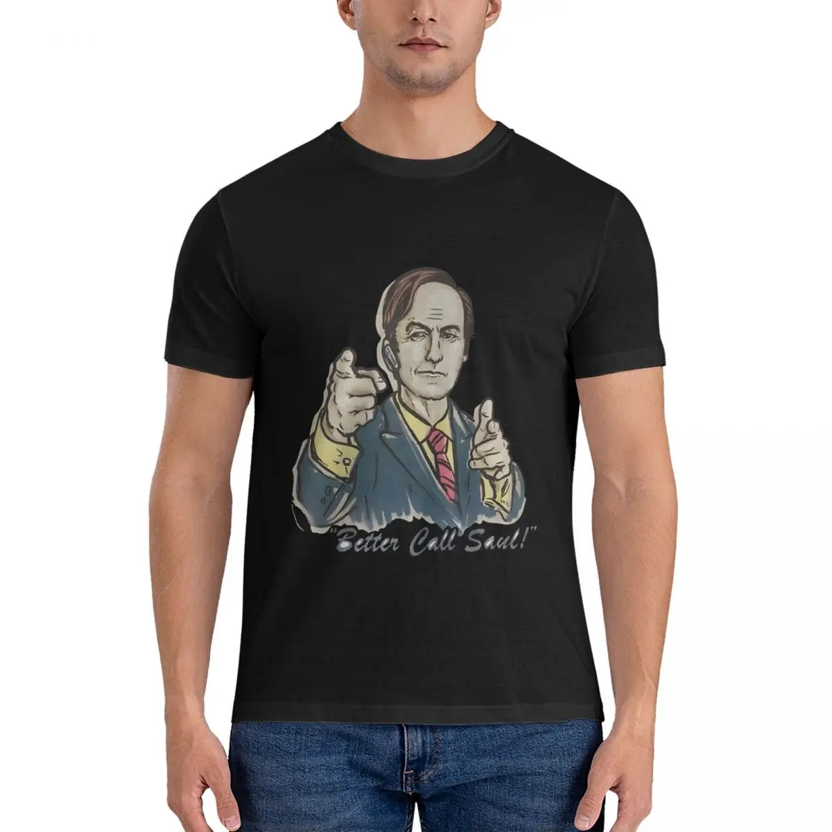 Vintage Funny T-Shirts for Men Crew Neck Cotton T Shirts B-Better Call Saul Short Sleeve Tee Shirt Classic Tops