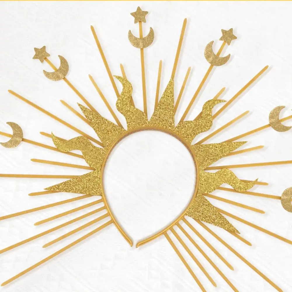 Fashion Sun God Halo Headband Star Gold COSPLAY Hair Hoop The Halo of the Virgin Mary Moon Tiara Headdress Party - view 3