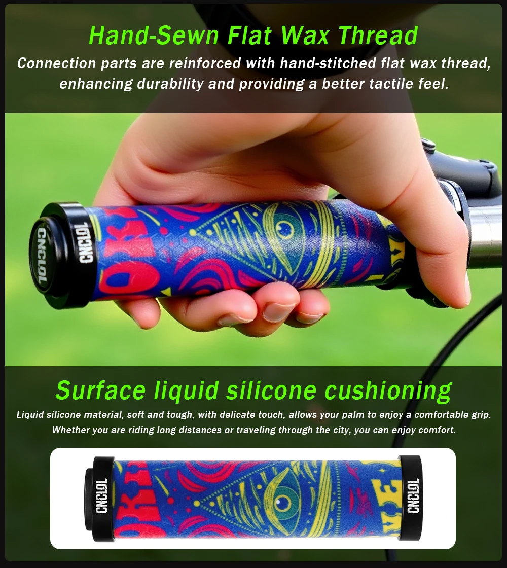 CNC Fahrrad Zubehör Fahrrad Griffe Gel MTB Lenker Grip Silikon Lock Auf Griff Bar Griffe 22,2mm Radfahren Teil – Detail 8