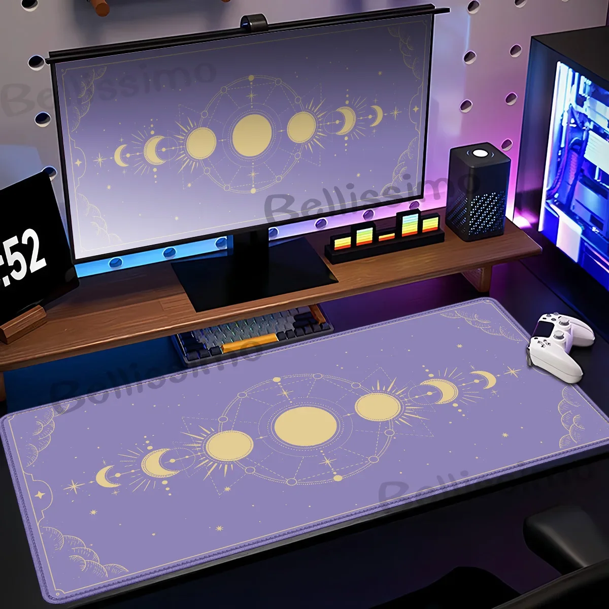 XXL التدرج التارو ماوس الوسادة الكمبيوتر كبير لوحة ماوس للألعاب علم التنجيم أسود أبيض ماوس الجمالية السماوية القمر مراحل Deskmat HD
