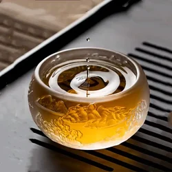 1Pc High-grade Tea Cup Crystal Glass Master Cup Light Luxury Tea Set Zen Cup Hand-made Portable Teacup Teaware Accessories
