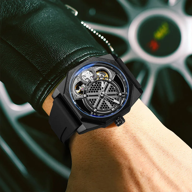 Pagani Designs Orologi automatici da uomo Orologio meccanico di lusso per uomo Orologio da polso da uomo sportivo nero in acciaio inossidabile 30M impermeabile