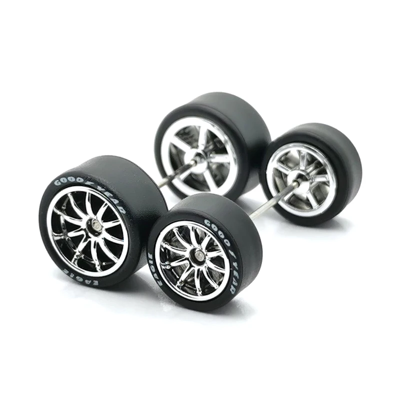 1Set 1/64 Alloy Car Staggered Front Small Rear Large Wheel 11.2mm+13mm BMS Serie Gild/Silvering/Golden/Silver For Hot Wheel