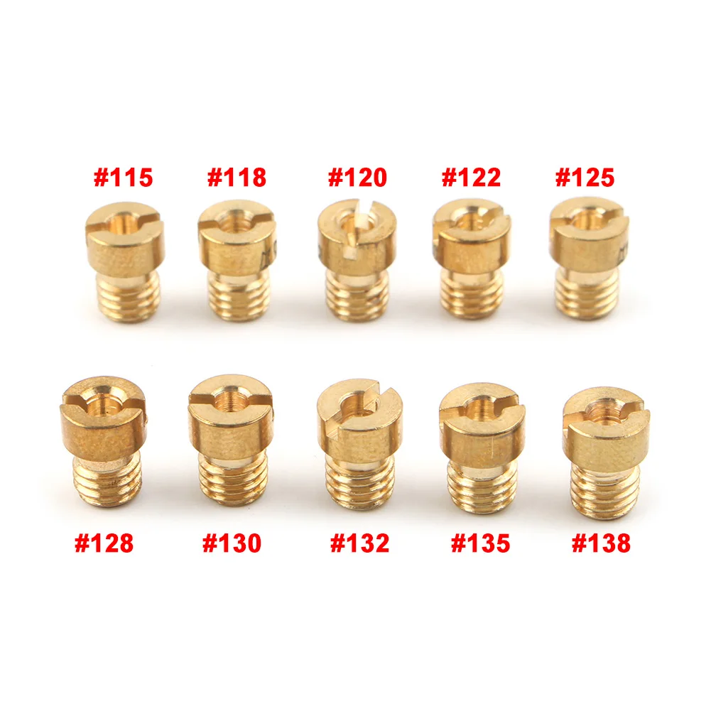 10Pcs 115 118 120 122 125 128 130 132 135 138 Main Jets Carburetor for PWK Keihin OKO CVK NSR