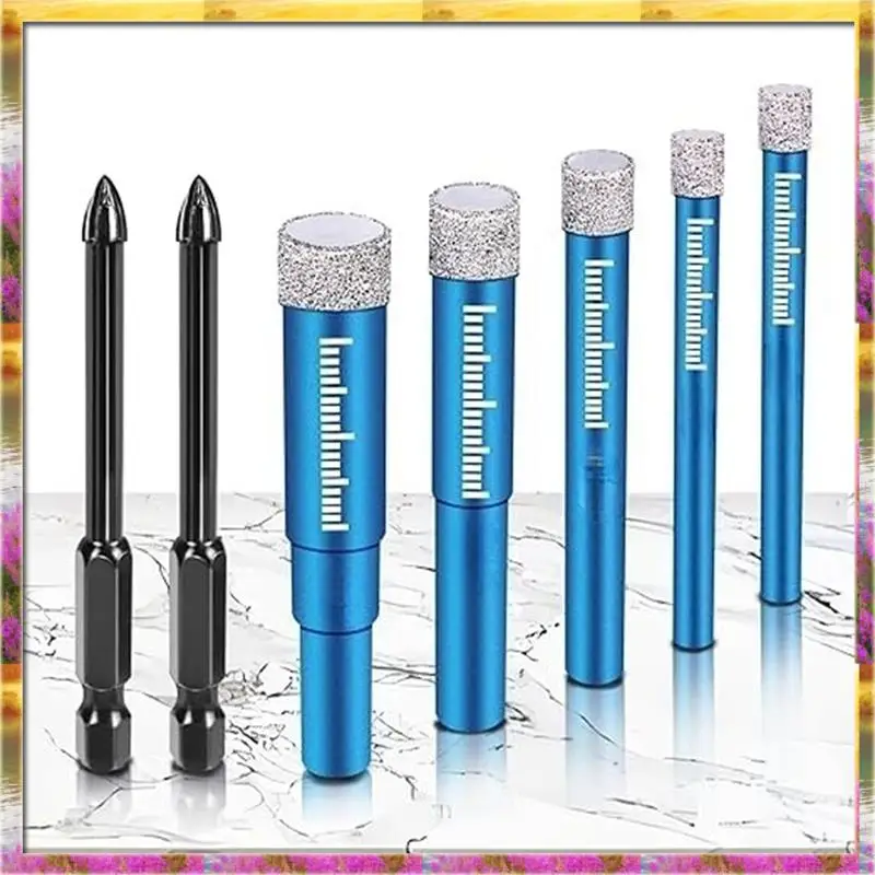 

Набор алмазных сверл для плитки, керамики, стекла, фарфора, мрамора, гранита, синий, для сухого сверления