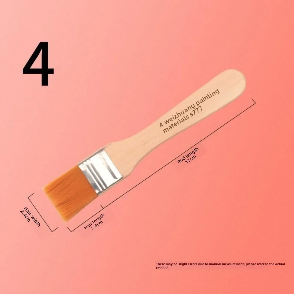 

Watercolor Paint Drawing Hair Painting Brush Wood Handles Practical Oil Paint Brush Multifunctional Nylon Clean Brush