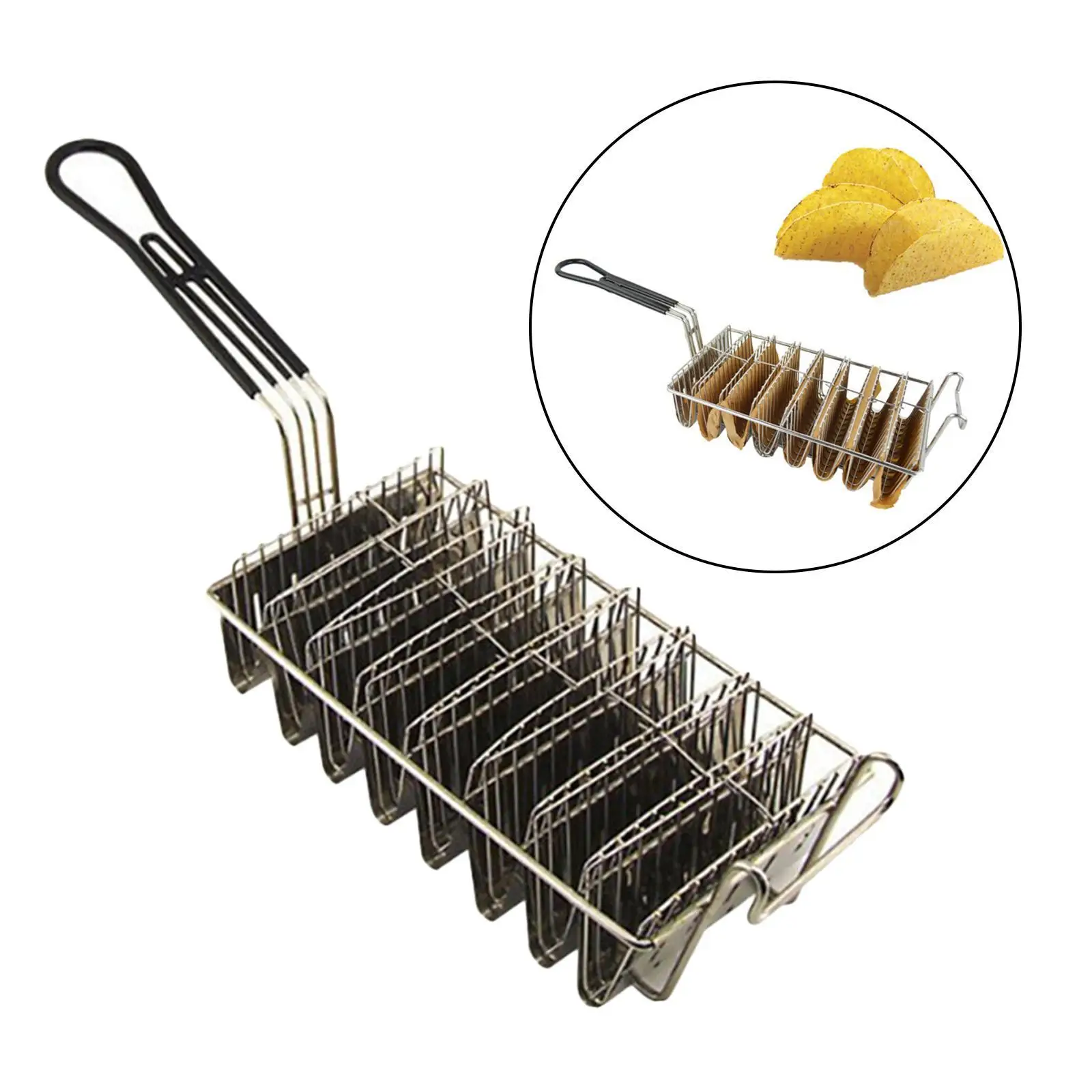 

Taco Basket for Deep Fryer for 8 Bowls of Deep Fryer Taco Holder Basket