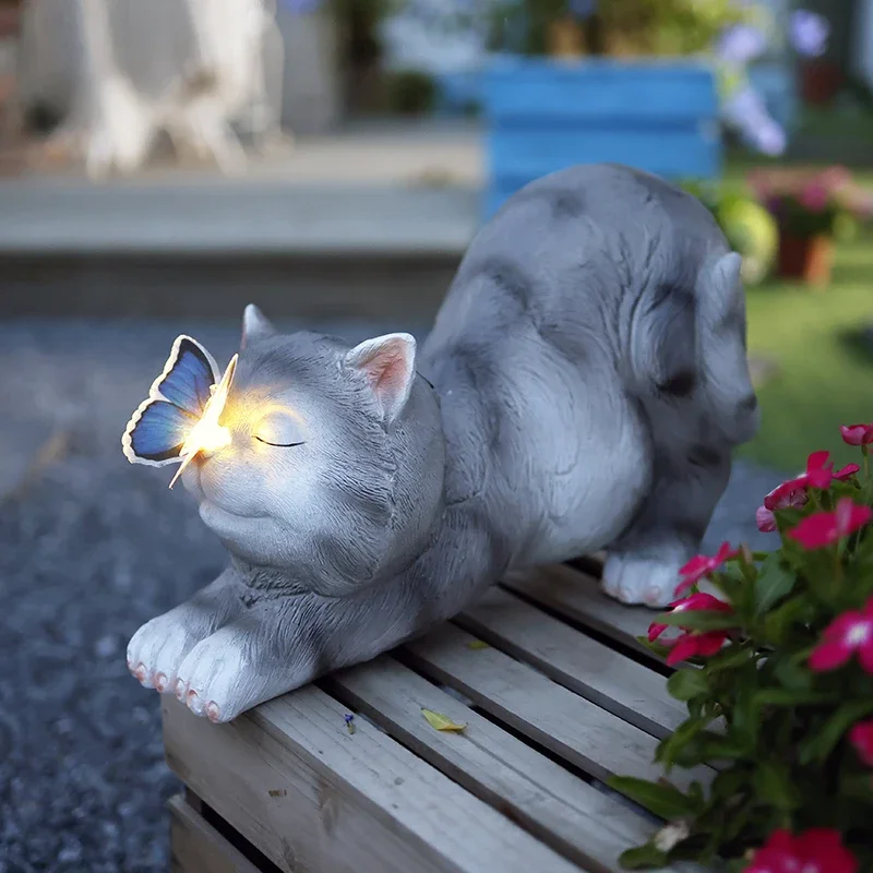 Solar Rabbit Lighting Courtyard Garden Decoration Small Night Lamp Automatic Induction Outdoor Ambience Light Hand Painting Wate