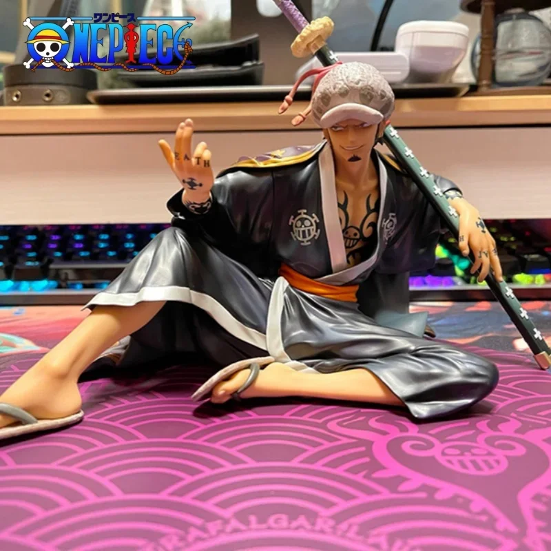 

One Piece Anime Figures Trafalgar Law Sitting Doll Ornament Toy Action Figures Desktop Ornament Birthday Children Christmas Gift