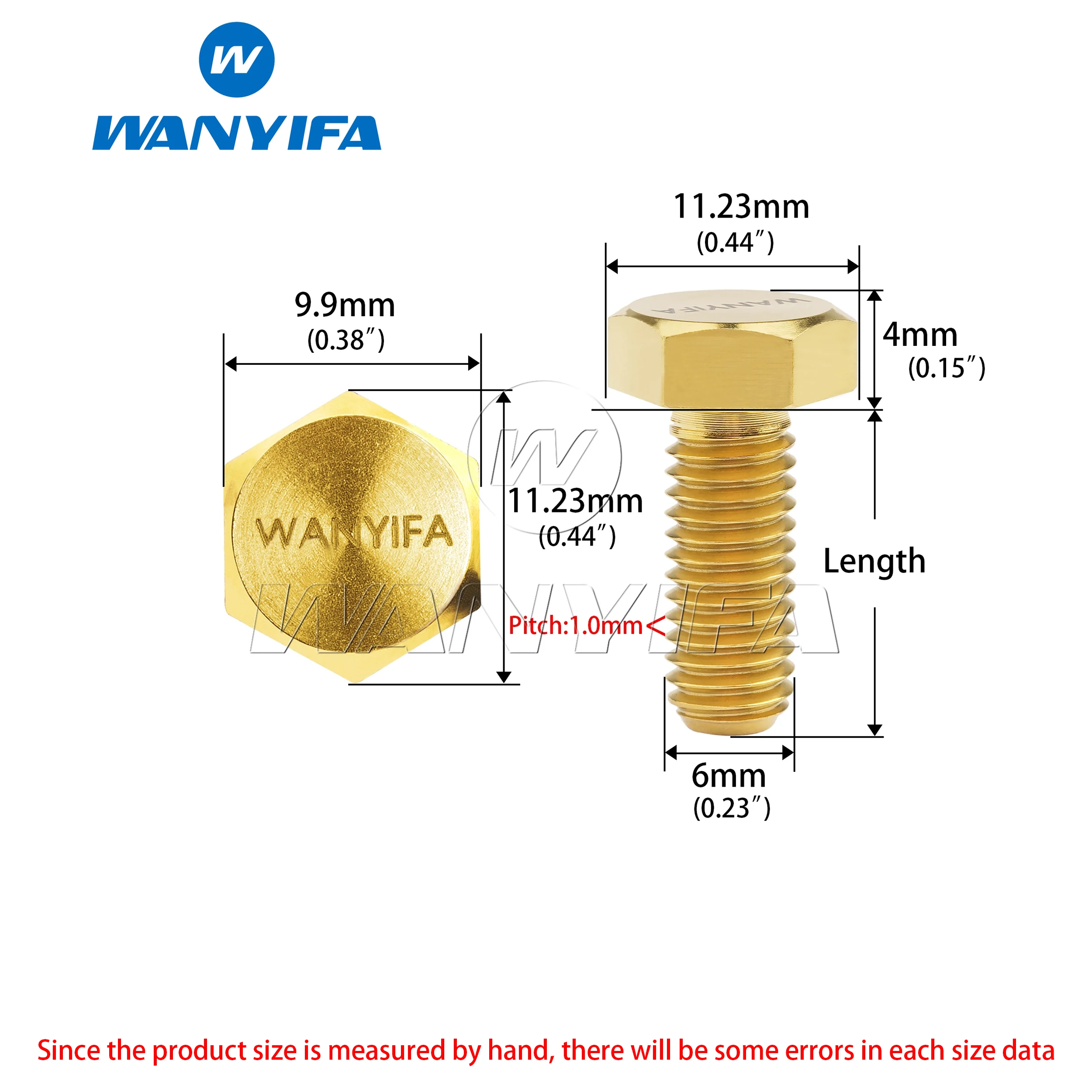 Wanyifa Titanium Bolt M6 M8 10/15/20/25/30/35/40/45/50/55/60/65/70/75/80 DIN933 Fully Threaded External Hex Motorcycle Screws