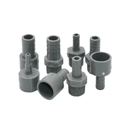 PVC 호스 바브 커넥터, 정원 호스 바브 커플러 피팅, 농장 관개 PE 파이프 조인트, ID 20mm 1/2 나사, 8mm, 10mm, 12mm, 16mm