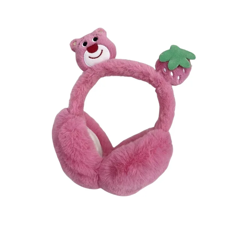 Disney Lotso cartoon cute three-dimensional plush doll earmuffs winter riding windproof and warm student ear warmer holiday gift