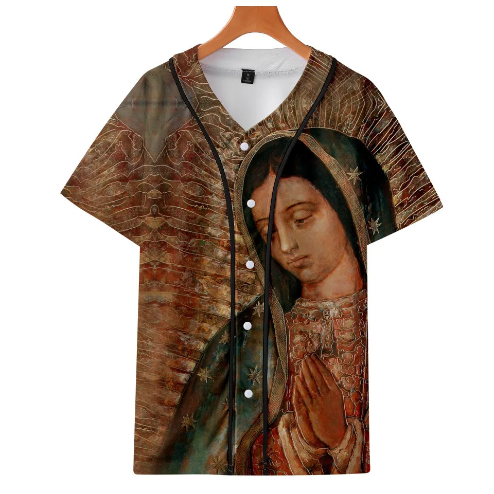 Our Lady Of Guadalupe Virgin Mary Catholic Mexico Top Quality Casual T Shirt Men Summer Baseball T-shirt Harajuku Tshirt Clothes view 6
