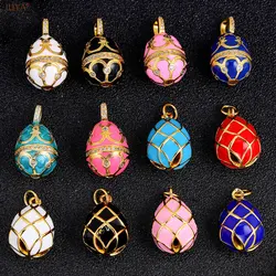JUYA Bohemia Enamel Balloon Charms With CZ 18K Plated Gold Pendants Fit DIY Earrings Necklaces Jewelry Making Accessories