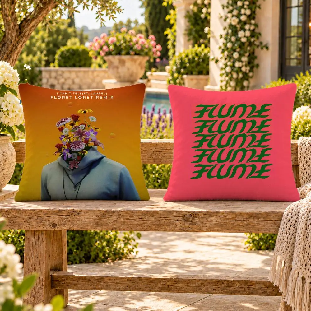 Music Electronic Producer Flume Cushion Cover Soft Plush Throw Pillow Cover Washable Sofa Bed Patio Chair Home Decor