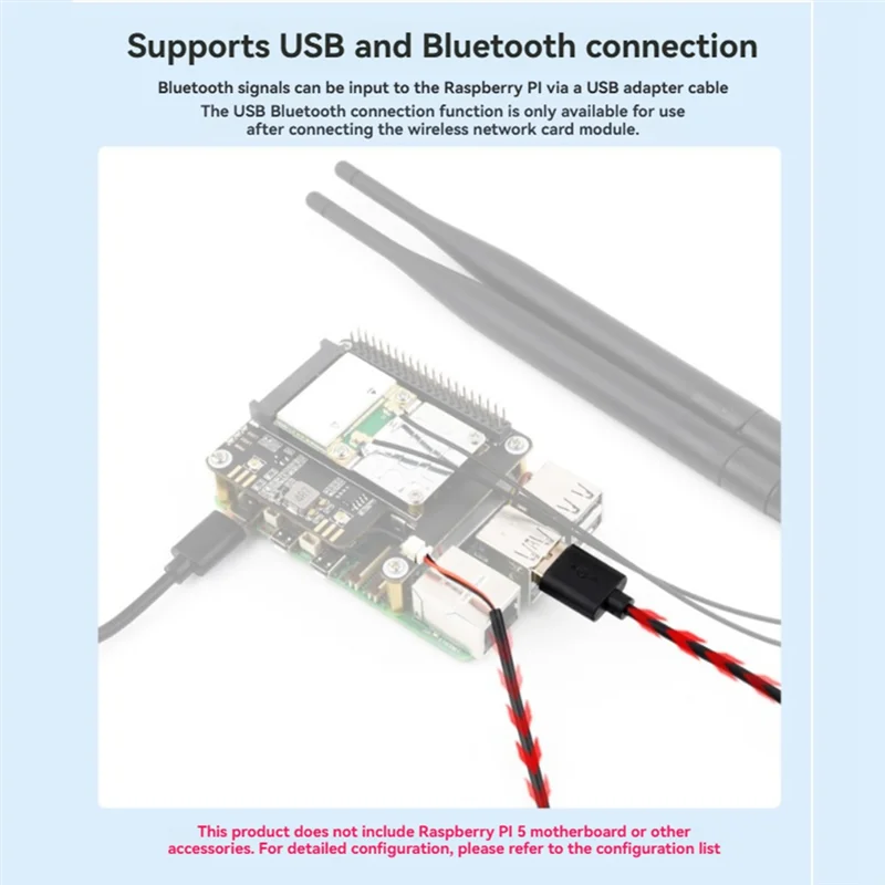 

Плата адаптера Pcie к Minipcie, совместимая с Raspberry Pi 5, беспроводной сетевой ночи, USB, поддержка Bluetooth