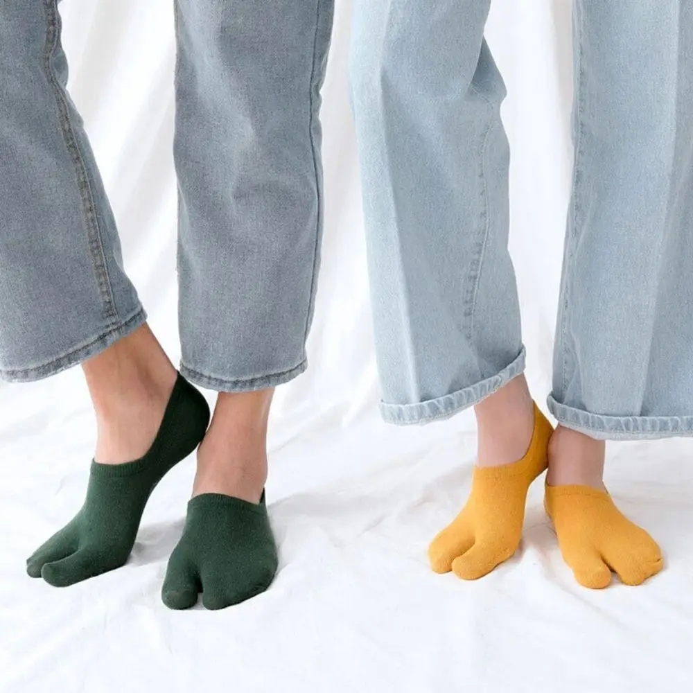 Casual Two-Toed Split Cotton Socks Couple Sandal Socks Split-toe Socks Silicone Non-slip Low Top Summer Thin Socks New Fashion image 6