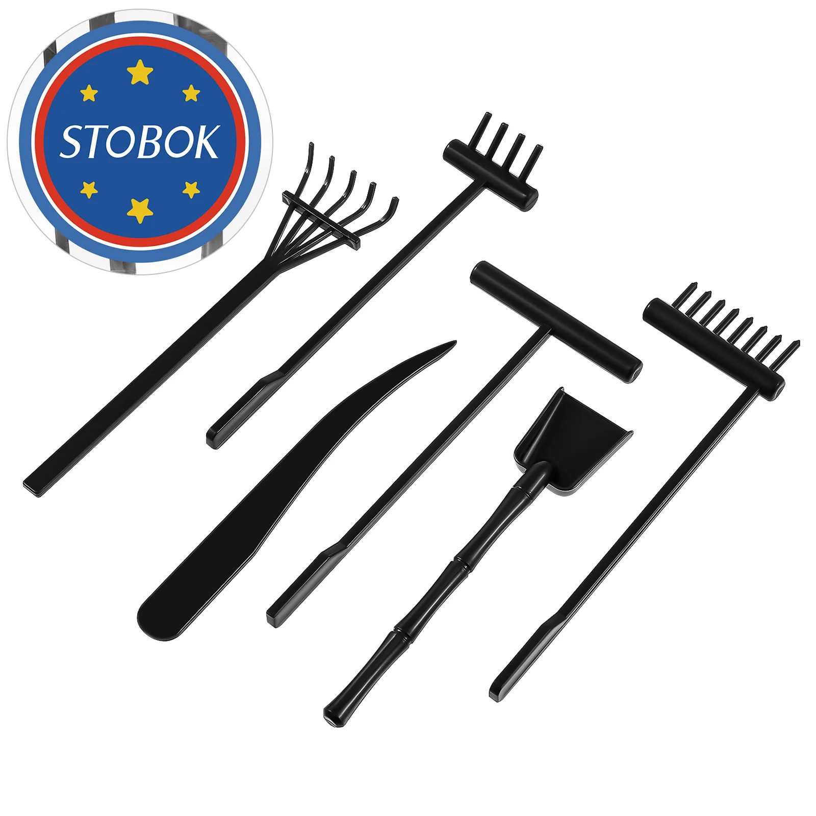 6 Pcs Mini Garden Rakes Zen Rakes Push Tools Plastic Rake Tools for Sand Table Home Office Desktop zen garden rake