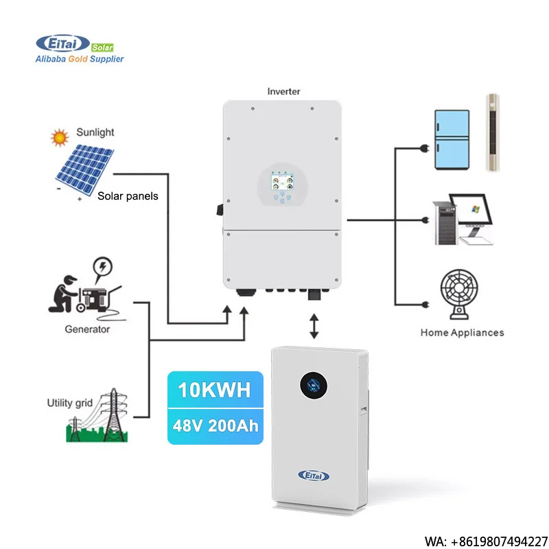 

10kwh Lifepo4 Lithium 48v 200ah Power Wall Solar Energy Storage System Back up Pack Batteries Solaire Home Battery