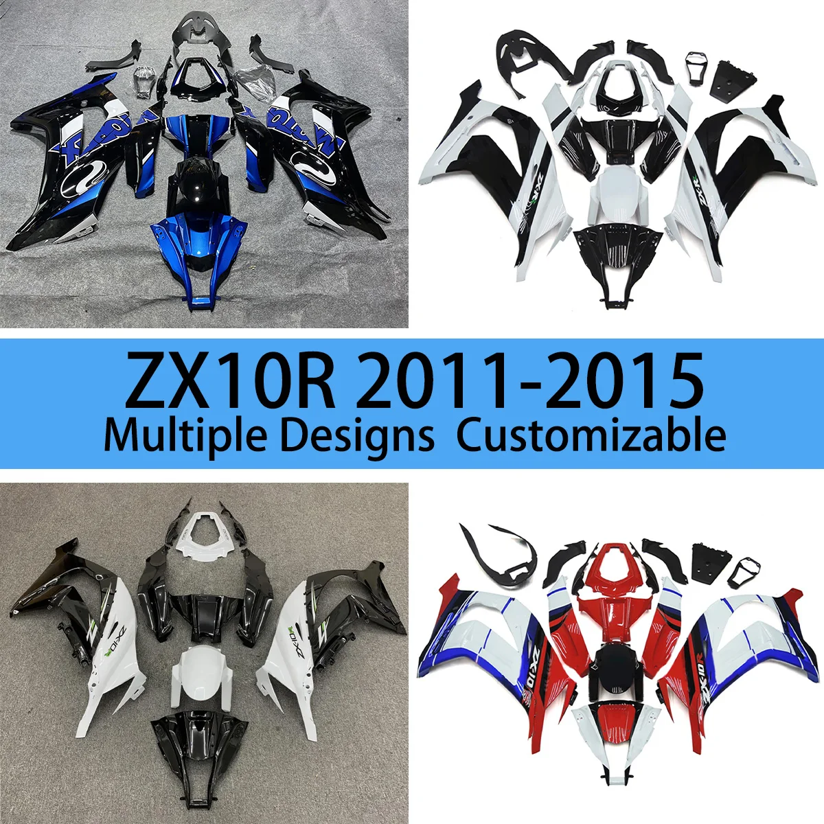 

New Style Fairing Kit for KAWASAKI ZX10R 2011 2012 2013 2014 2015 Aftermarket ABS Cowling ZX 10R Injection Motorcycle Fairings