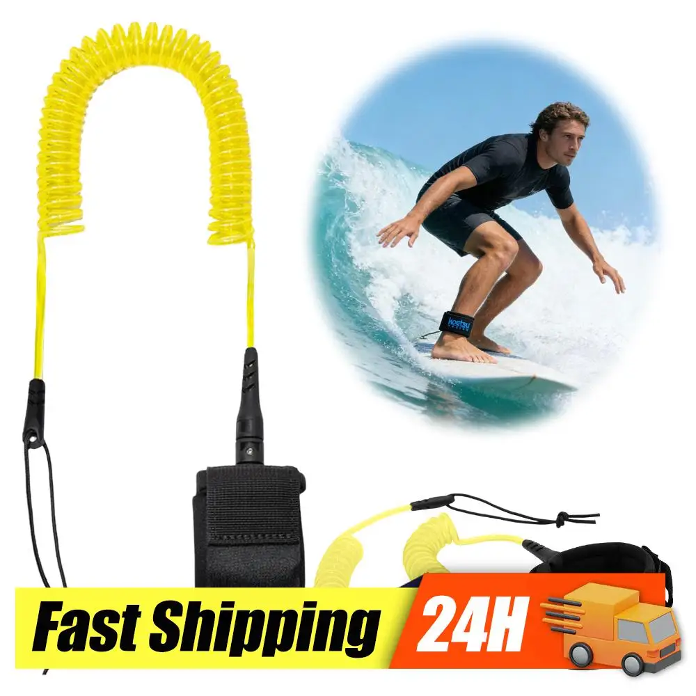 SUP Paddle Board Leash 10FT 5,5 mm/0,22 Zoll dickes Stand-Up-Paddle-Board-Beinband mit Knöchelriemen, komfortables Wassersport-Zubehör
