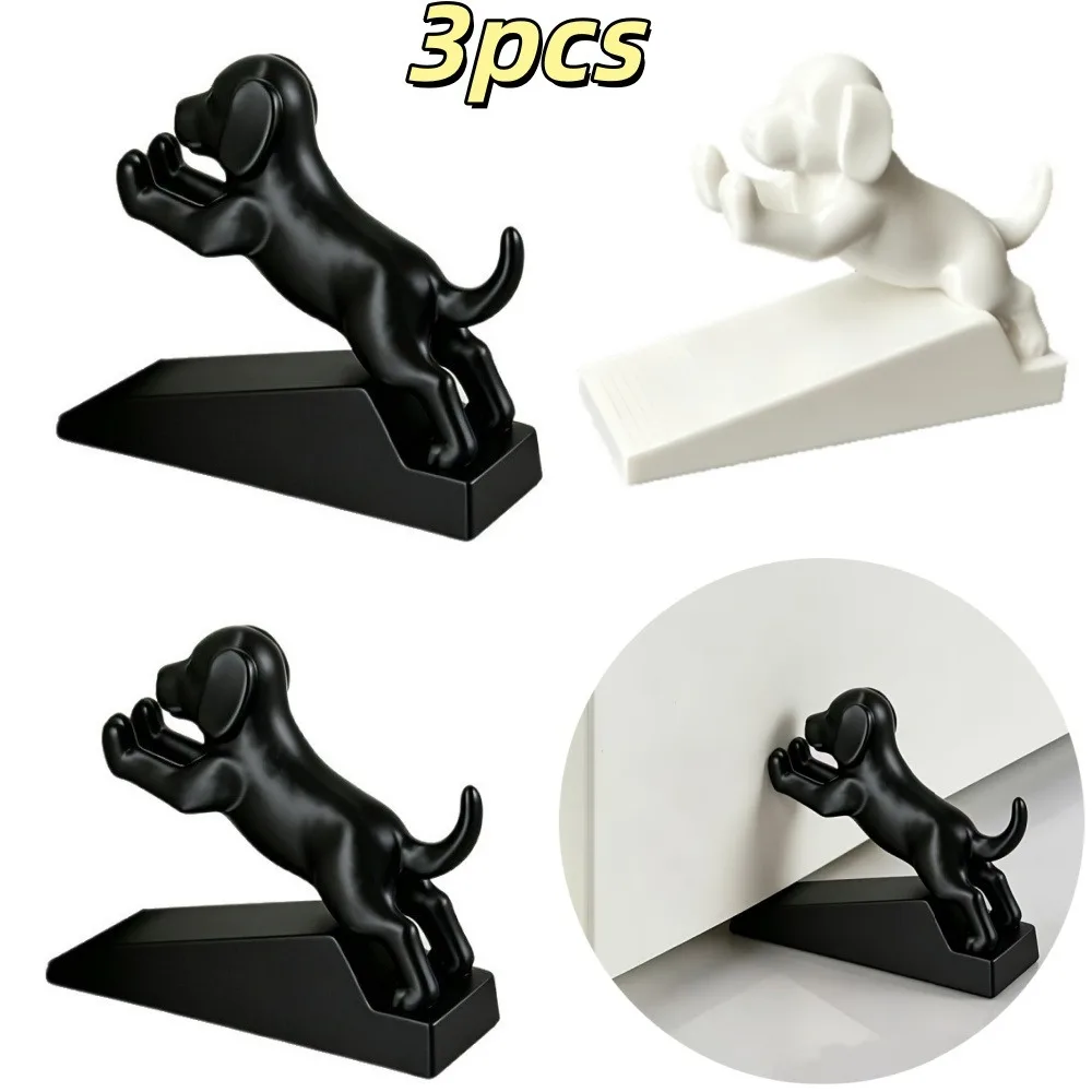 3pcs Mobile Cute Puppy Door Stopper Thickened Anti-collision Mute Door Draft Stopper for Protect Walls Floors Home Decoration