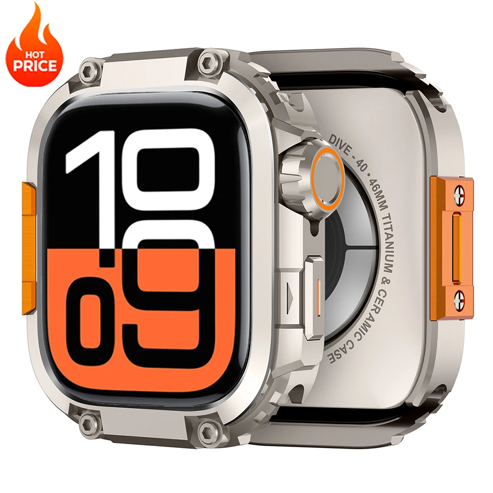 

Металлический чехол с защитой от падения для Apple Watch 11, 10, 46 мм, защитная крышка из металлического сплава для Iwatch Series 11, 10, 46 мм, аксессуары в виде ракушки