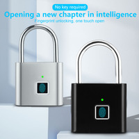 Smart Fingerprint Padlock Outdoor Security Protection Metal Rainproof Keyless Electronic Door Lock USB Charged Anti-Thief