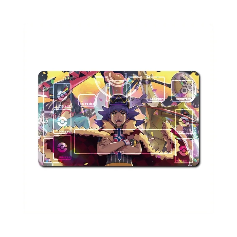 Pokemon Zinnia Leon Caitlin Anime Game Characters Self Made Toy Gift Classic Series Cards Pad Rubber Collection Card Dueling Mat