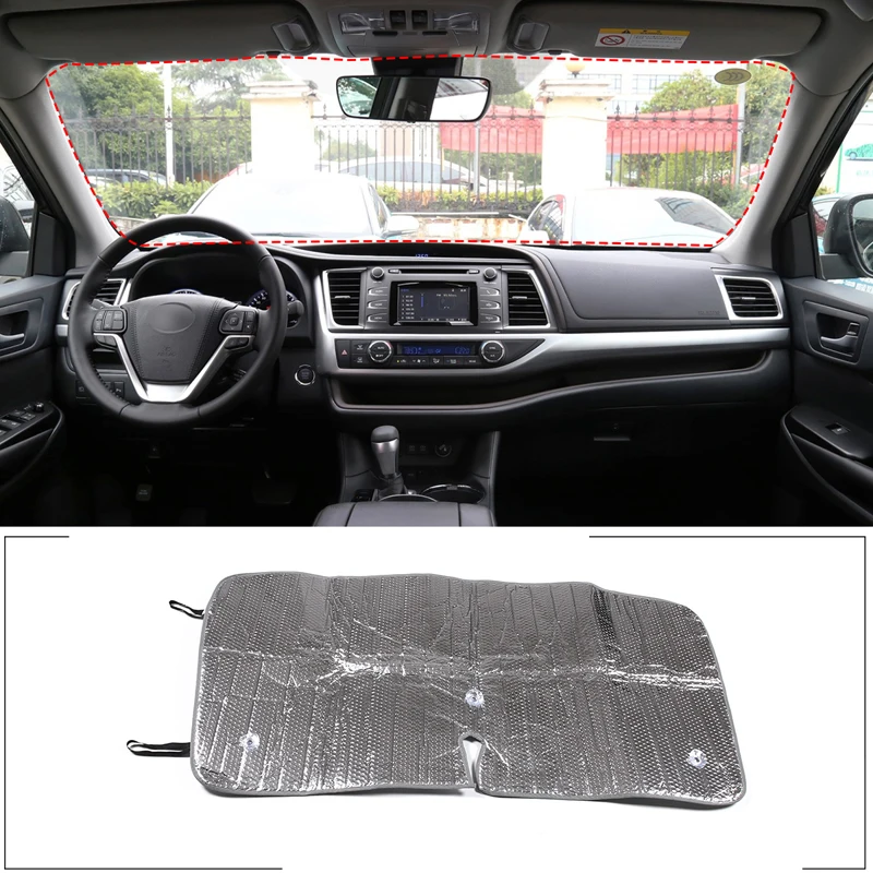 

For Toyota Highlander 2015-2022 Auto Front Window Sunshade Covers Car Sun Protector Interior Windshield Protection Accessories