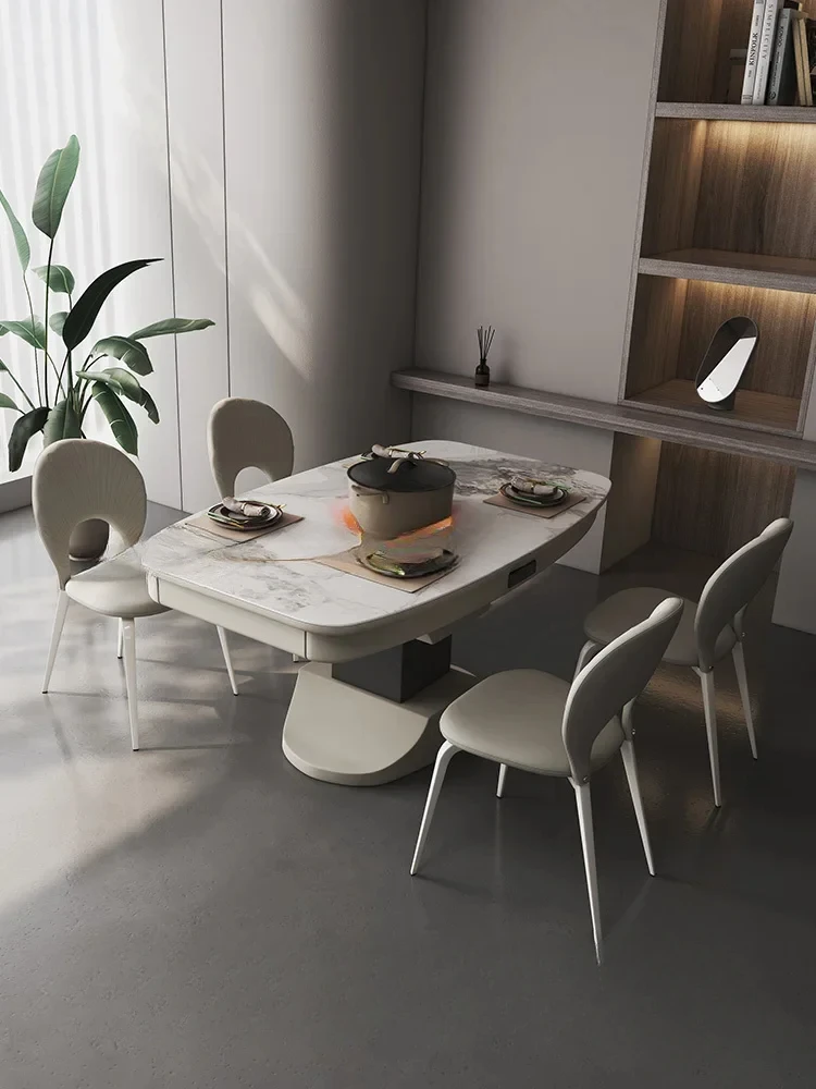 

Dining Table Dual-Use Living Room Home Multi-Functional Small Apartment Light Luxury Smart Integrated Coffee Table