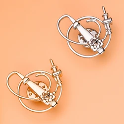 Catuni Endoscope Medical Brooch Pins Metal Quality Medicine Instruments Lapel Lanyard Backpack Jewelry Gift for Doctors Nurses