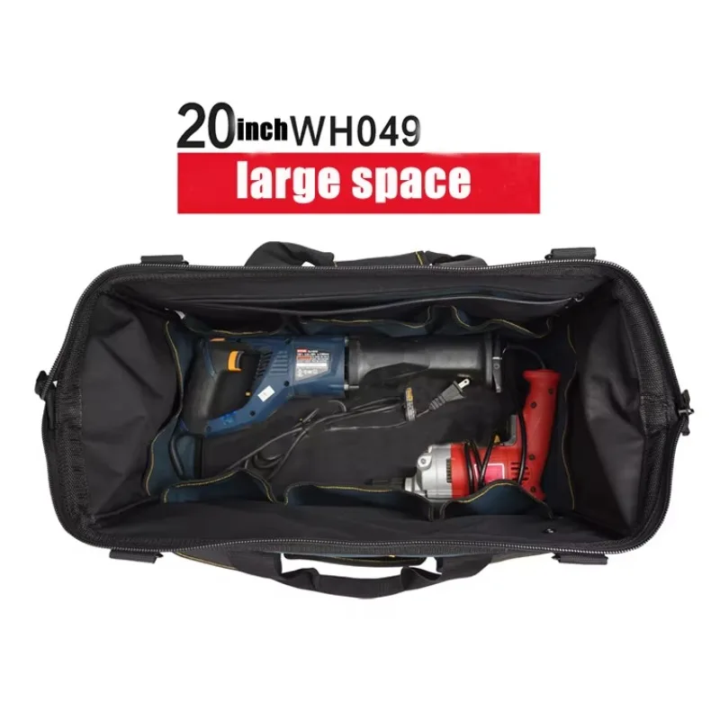 2025Hot Sale Carpenter Plumber Trolley Durable Storage Tools Bag Toolkit Electrician Wheels Tool Bag Hard Bottom