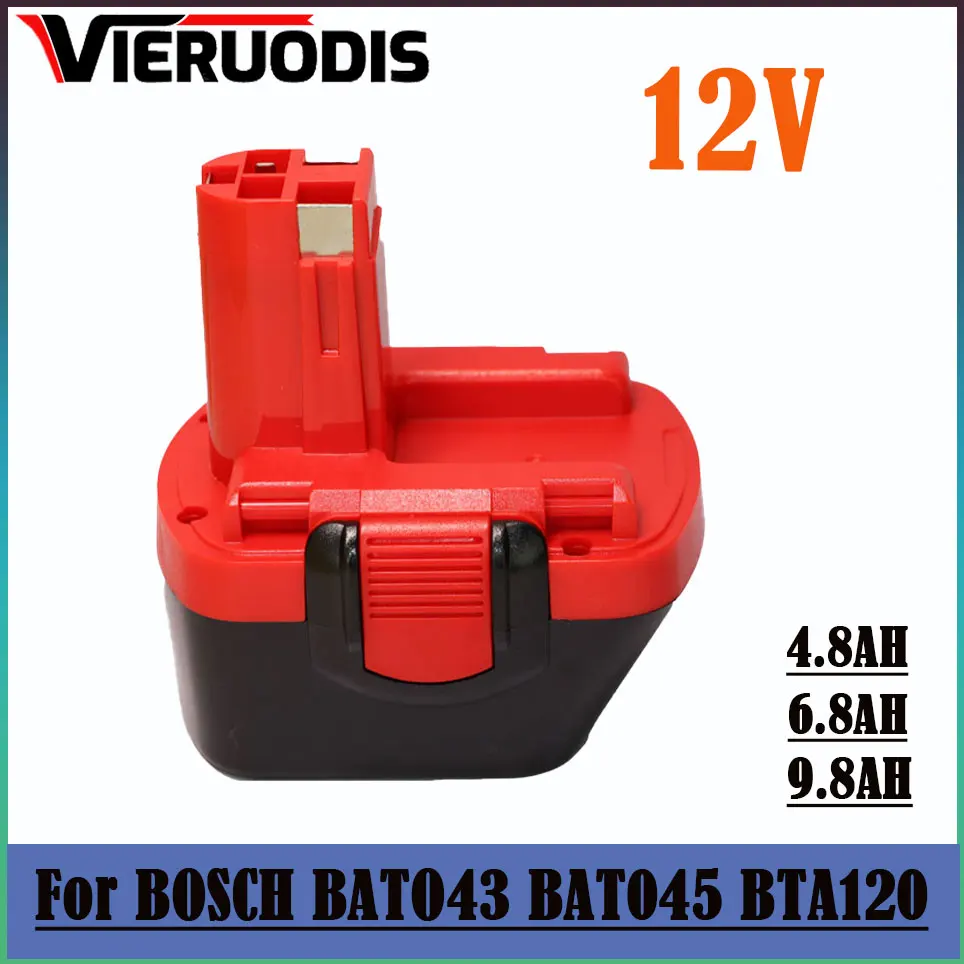 

For Bosch 12V 9800mAh Rechargeable Ni-MH Power Tool Battery BAT043 D70745 PSR12 GSB12 GSR12 BAT038 BAT045 BAT040