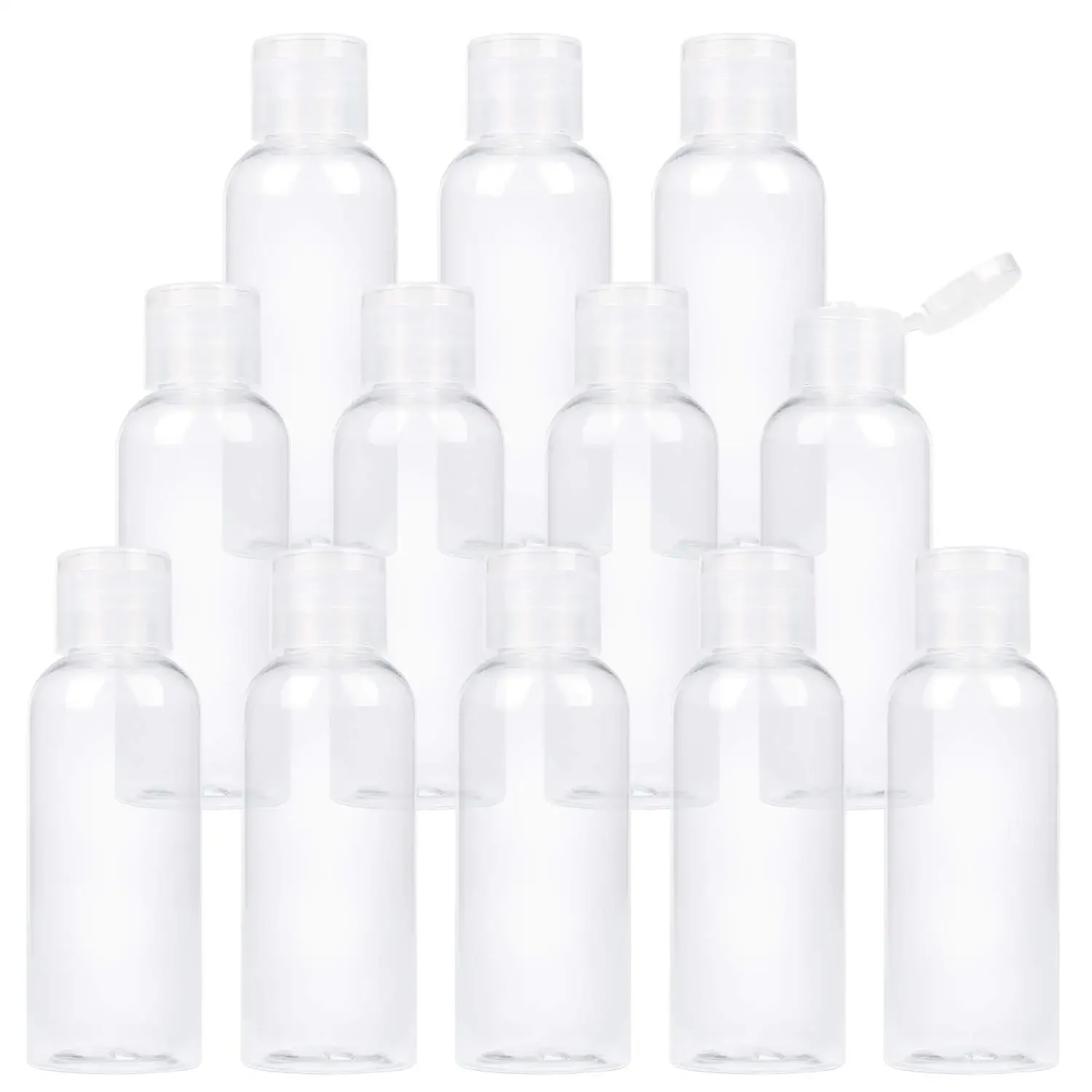 플립 캡이 있는 플라스틱 빈 병, 작은 리필 샘플 용기, 샴푸 로션, 리퀴드 바디 비누 크림, 50ml, 60ml, 100ml, 5 개 