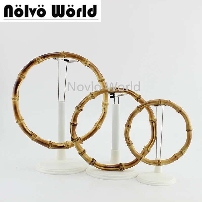 

2-10-20PCS 12cm 15cm 18cm Customized Bamboo Bags Handles Accessories Bamboo Purse Handle Natural Bamboo Round Handle DIY Craft