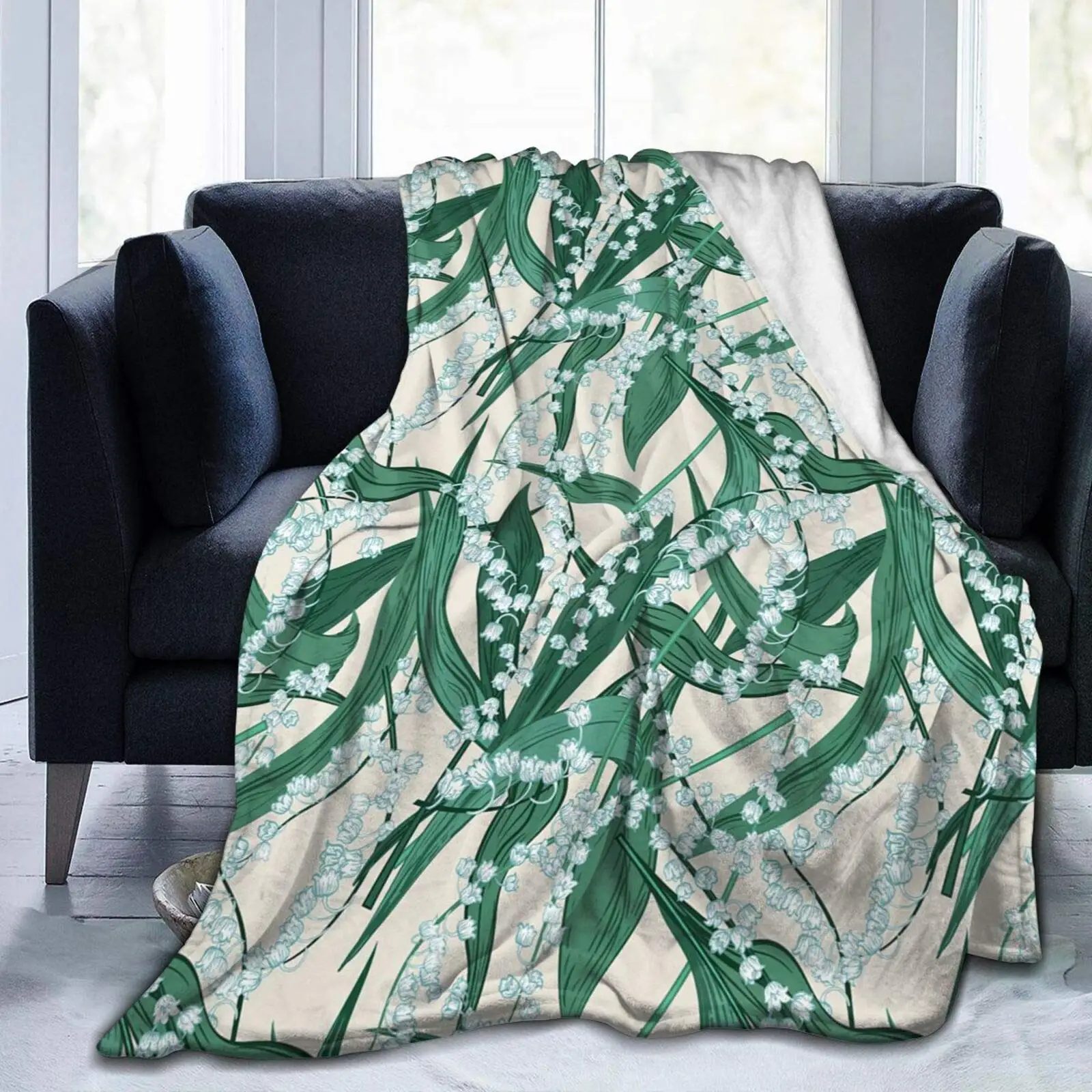 

Lily of The Valley Soft Throw Blanket All Season Warm Blanket Lightweight Tufted Fuzzy Flannel Throw Blanket for Bed Sofa Couch