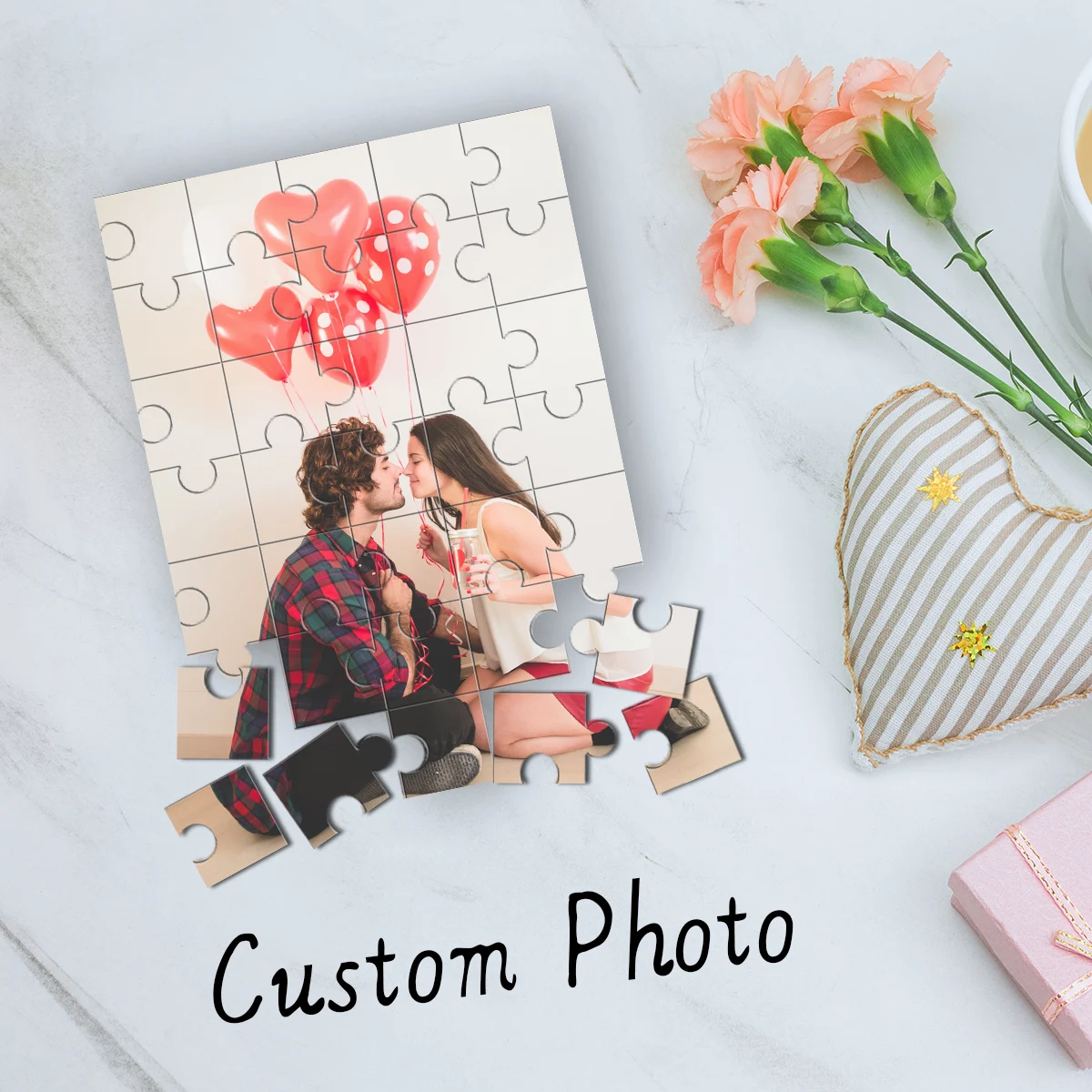 35/150/300/500/1000pcs nice couple love Personalized Picture Customized Photo Personalised Decompression Puzzles  Girlfriend Gif