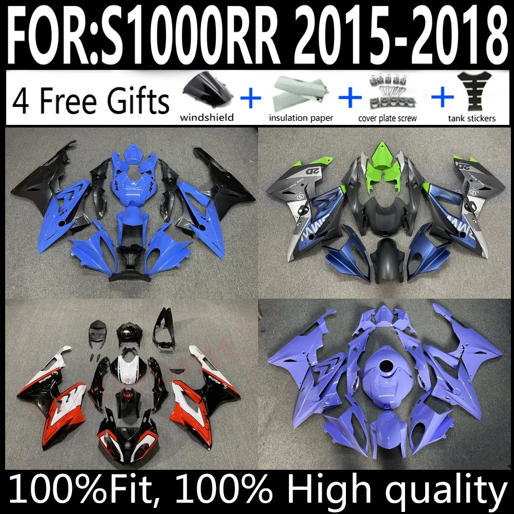 

ABS Plastic Fairing Bodywork Kit Fit For BMW S1000RR 2015-2018 Injection Molded Cowling Set Motorcycle Parts New
