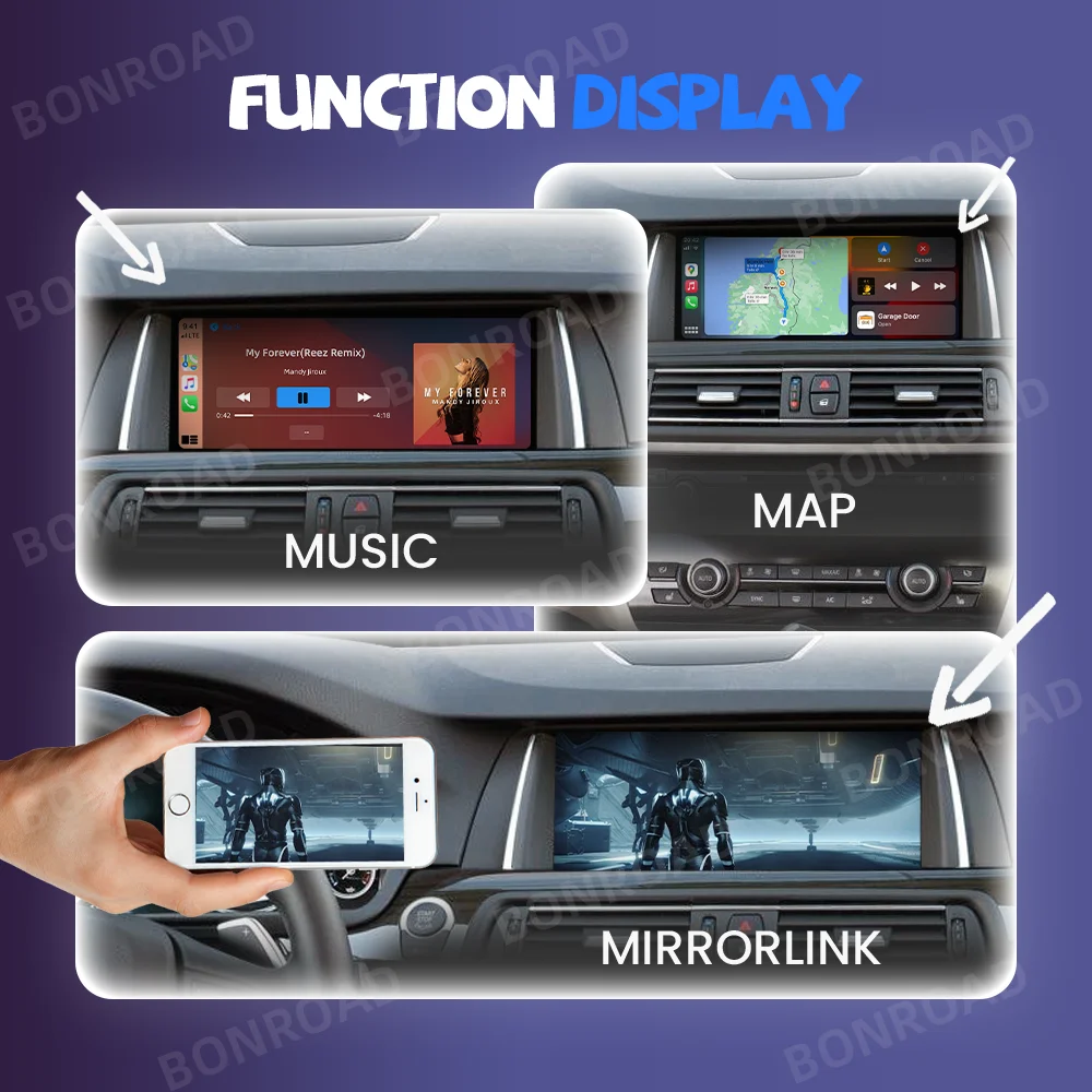 Módulo Inalámbrico BONROAD CarPlay Android Auto para BMW NBT CIC CCC EVO Serie 1 2 3 4 5 6 7 X1 X3 X4 X5 X6 MINI F20 F22 F30 F31 F34 F35 M3 F80 M4 F82 E60 E61 E62 E63 E64 E90 E91 E92 E93 F10 F11 F07 F01 F02 F25 F26 F15 F16 F54 F55 F56 Kit de Actualización de Interfaz