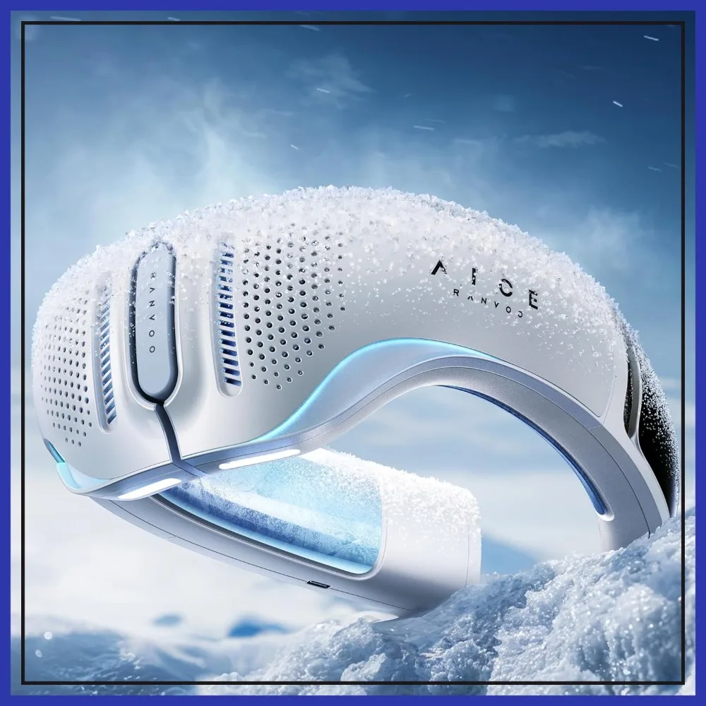 

Neck Air Conditioner 6000mAh Rechargeable Personal AC Blows Cold Air for Outdoor Work Travel Gifts Mom Dad White