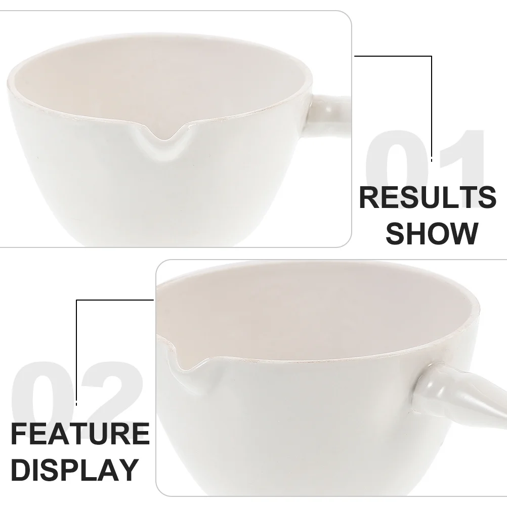 

Round Evaporating Container Porcelain Basin Bowl Dish with Handle Laboratory Tool