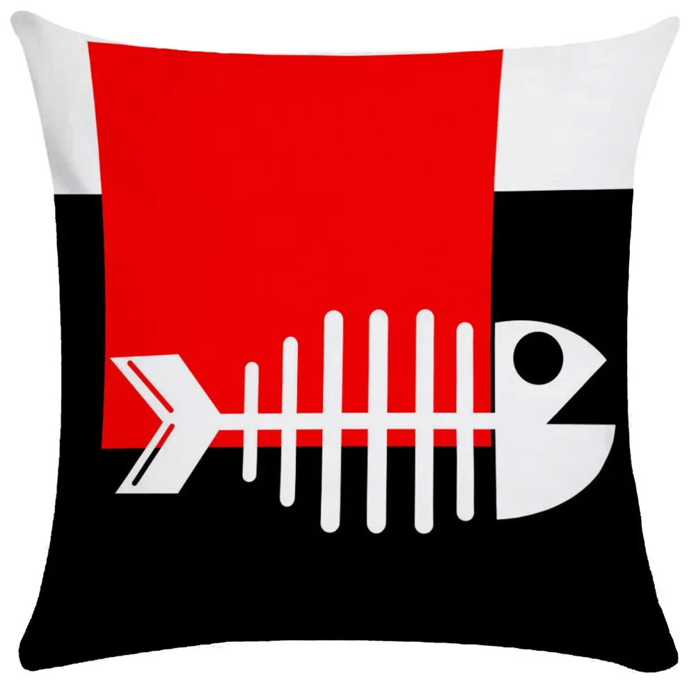 Geometric Red and Black Pillowcase Nordic  Cushion Cover Sofa Outdoor  Sleeping