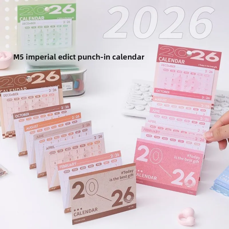 

Настольный календарь на 2026 год, складной планировщик-аккордеон с ежедневными контрольными коробками, мини-разрывной график с датой для офисных студентов, отслеживание цели